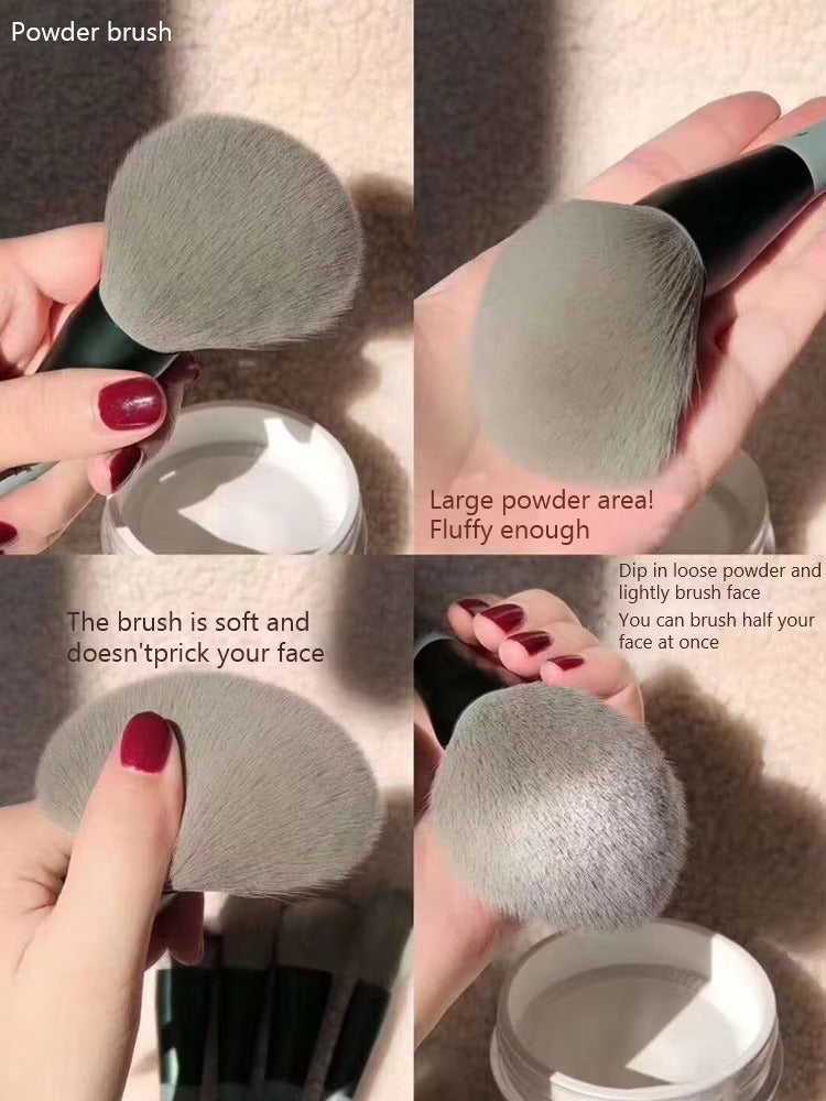 Soft brushes with large powder area. very fluffy and soft.