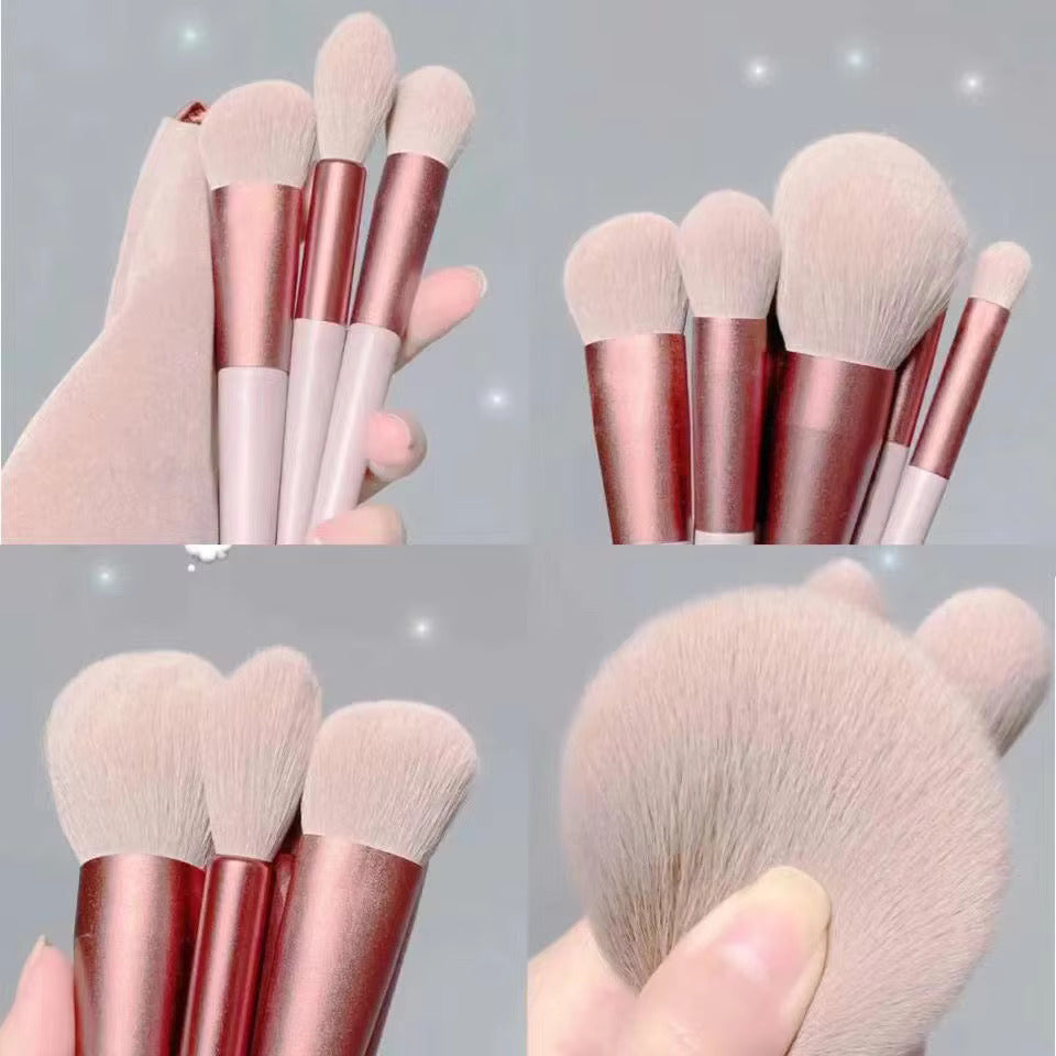 13 Piece Professional Makeup Brush Set with Soft Bristles & Travel Pouch