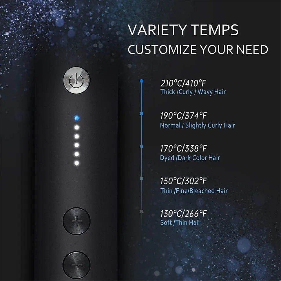 Adjustable heat strength hair straightening brush with fast heating for precision styling and less damage.