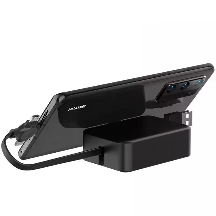 3 in 1 charging cable with a phone stand for hands-free video watching while the phone is charging.