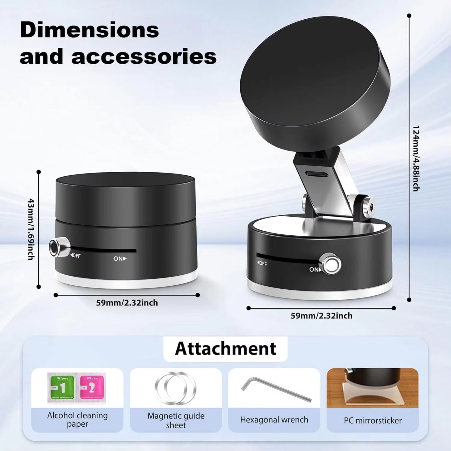 Foldable Vacuum Suction Mobile Holder – Magnetic Car Phone Holder | Universal Phone Accessories by Arzeenstore