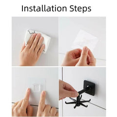 360° Rotating Kitchen Hook – No-Drill Self-Adhesive Kitchen Organizer & Multipurpose Hook 2 PAIRS