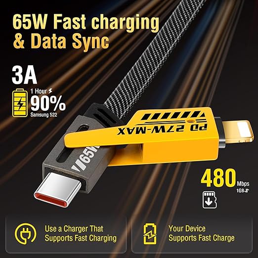 4 in 1 Fast Charging Cable Mobile Phone Charging Cable